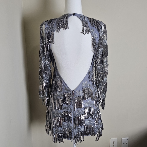 For Love & Lemons - Etoile Sequin Fringe Dress, SZ Meduim - Picture 9 of 16